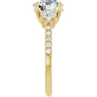 The Iconic 3-Stone Pavé Engagement Ring | Round | 3 CTW