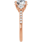 The Iconic 3-Stone Pavé Engagement Ring | Round | 3 CTW