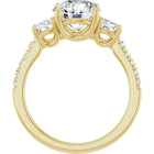The Iconic 3-Stone Pavé Engagement Ring | Round | 3 CTW