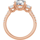 The Iconic 3-Stone Pavé Engagement Ring | Round | 3 CTW