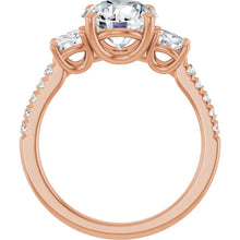 The Iconic 3-Stone Pavé Engagement Ring | Round | 3 CTW