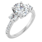 The Iconic 3-Stone Pavé Engagement Ring | Oval | 3 CTW