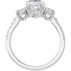 The Iconic 3-Stone Pavé Engagement Ring | Cushion | 3 CTW