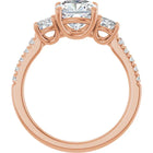 The Iconic 3-Stone Pavé Engagement Ring | Cushion | 3 CTW