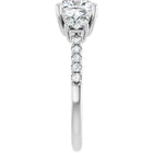 The Iconic 3-Stone Pavé Engagement Ring | Cushion | 3 CTW