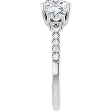 The Iconic 3-Stone Pavé Engagement Ring | Cushion | 3 CTW