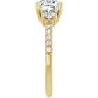 The Iconic 3-Stone Pavé Engagement Ring | Cushion | 3 CTW