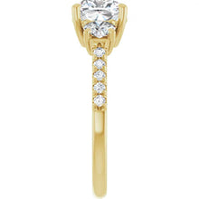 The Iconic 3-Stone Pavé Engagement Ring | Cushion | 3 CTW