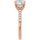 The Iconic 3-Stone Pavé Engagement Ring | Cushion | 3 CTW