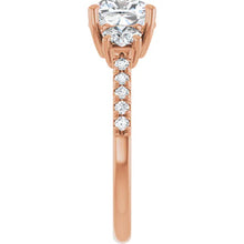 The Iconic 3-Stone Pavé Engagement Ring | Cushion | 3 CTW