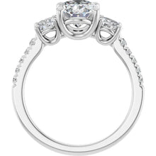 The Iconic 3-Stone Pavé Engagement Ring | Oval | 3 CTW