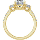 The Iconic 3-Stone Pavé Engagement Ring | Oval | 3 CTW