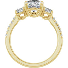 The Iconic 3-Stone Pavé Engagement Ring | Oval | 3 CTW