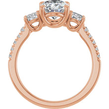 The Iconic 3-Stone Pavé Engagement Ring | Oval | 3 CTW