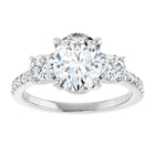 The Iconic 3-Stone Pavé Engagement Ring | Oval | 3 CTW