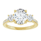 The Iconic 3-Stone Pavé Engagement Ring | Oval | 3 CTW