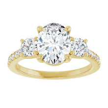 The Iconic 3-Stone Pavé Engagement Ring | Oval | 3 CTW