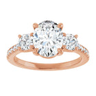 The Iconic 3-Stone Pavé Engagement Ring | Oval | 3 CTW