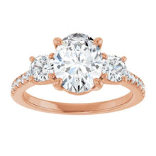 The Iconic 3-Stone Pavé Engagement Ring | Oval | 3 CTW