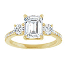 The Iconic 3-Stone Pavé Engagement Ring | Emerald | 3 CTW