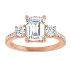 The Iconic 3-Stone Pavé Engagement Ring | Emerald | 3 CTW