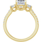 The Iconic 3-Stone Pavé Engagement Ring | Emerald | 3 CTW