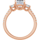 The Iconic 3-Stone Pavé Engagement Ring | Emerald | 3 CTW