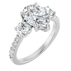 The Iconic 3-Stone Pavé Engagement Ring | Pear | 3 CTW