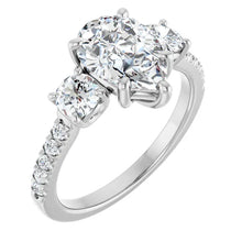 The Iconic 3-Stone Pavé Engagement Ring | Pear | 3 CTW