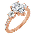 The Iconic 3-Stone Pavé Engagement Ring | Pear | 3 CTW