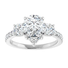 The Iconic 3-Stone Pavé Engagement Ring | Pear | 3 CTW