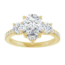 The Iconic 3-Stone Pavé Engagement Ring | Pear | 3 CTW