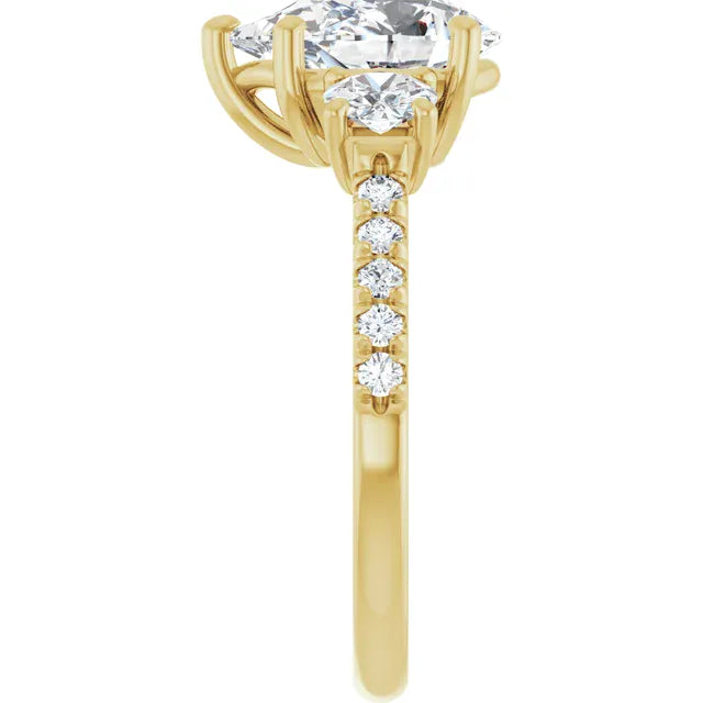 The Iconic 3-Stone Pavé Engagement Ring | Pear | 3 CTW