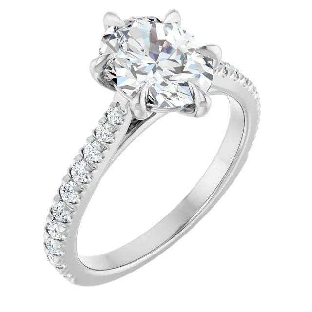 The Signature Cathedral Pavé Engagement Ring | Oval | 2 ⅜ CTW