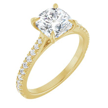 The Signature Cathedral Pavé Engagement Ring | Cushion | 2 ⅜ CTW