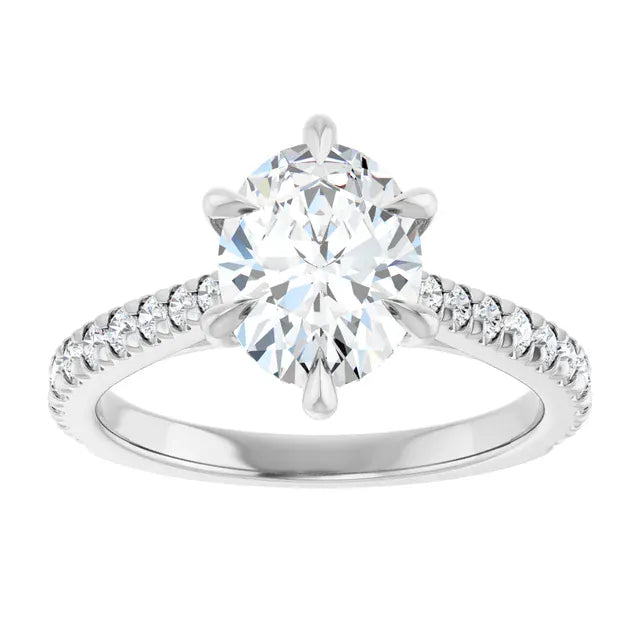The Signature Cathedral Pavé Engagement Ring | Oval | 2 ⅜ CTW