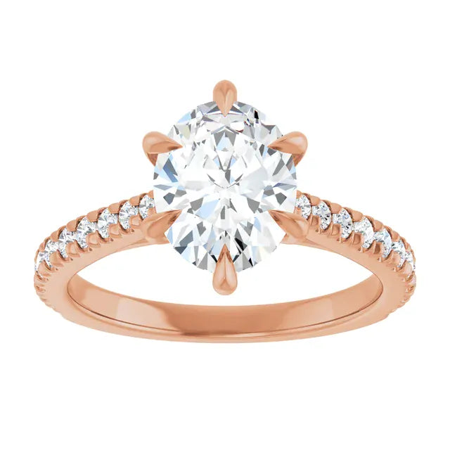 The Signature Cathedral Pavé Engagement Ring | Oval | 2 ⅜ CTW