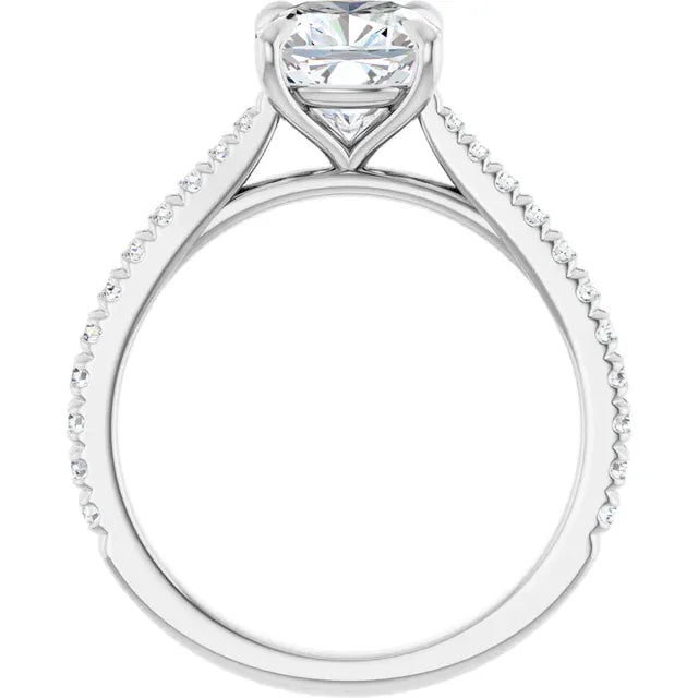 The Signature Cathedral Pavé Engagement Ring | Cushion | 2 ⅜ CTW
