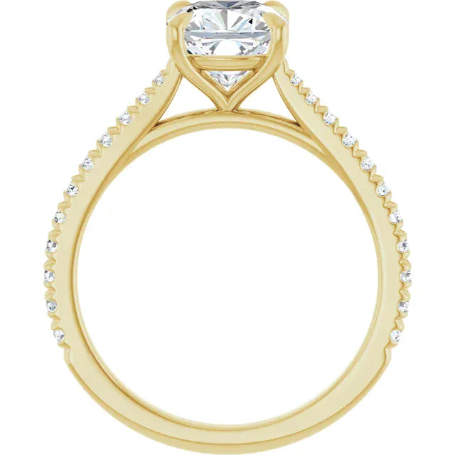 The Signature Cathedral Pavé Engagement Ring | Cushion | 2 ⅜ CTW