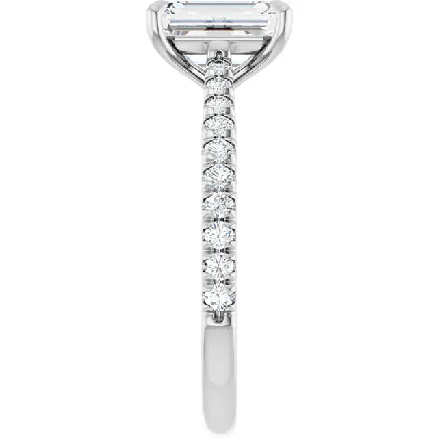 The Signature Cathedral Pavé Engagement Ring | Emerald | 2 ⅜ CTW