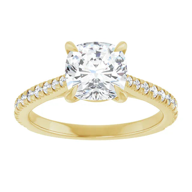 The Signature Cathedral Pavé Engagement Ring | Cushion | 2 ⅜ CTW