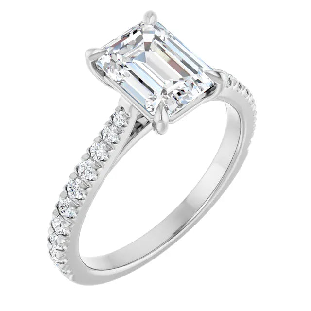 The Signature Cathedral Pavé Engagement Ring | Emerald | 2 ⅜ CTW