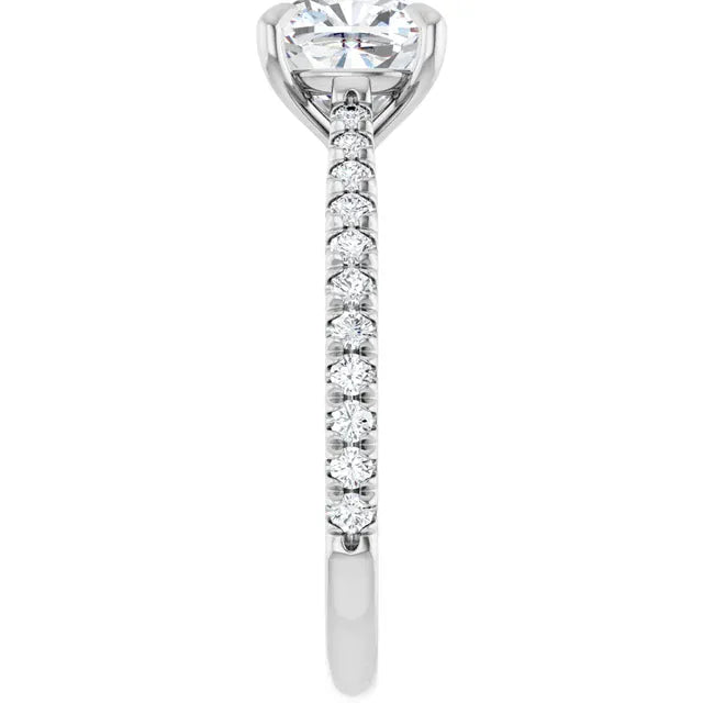 The Signature Cathedral Pavé Engagement Ring | Cushion | 2 ⅜ CTW