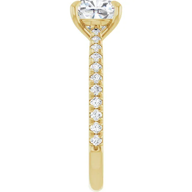 The Signature Cathedral Pavé Engagement Ring | Cushion | 2 ⅜ CTW