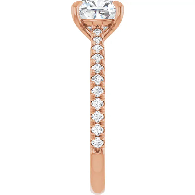 The Signature Cathedral Pavé Engagement Ring | Cushion | 2 ⅜ CTW