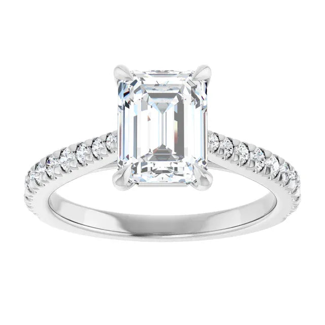 The Signature Cathedral Pavé Engagement Ring | Emerald | 2 ⅜ CTW