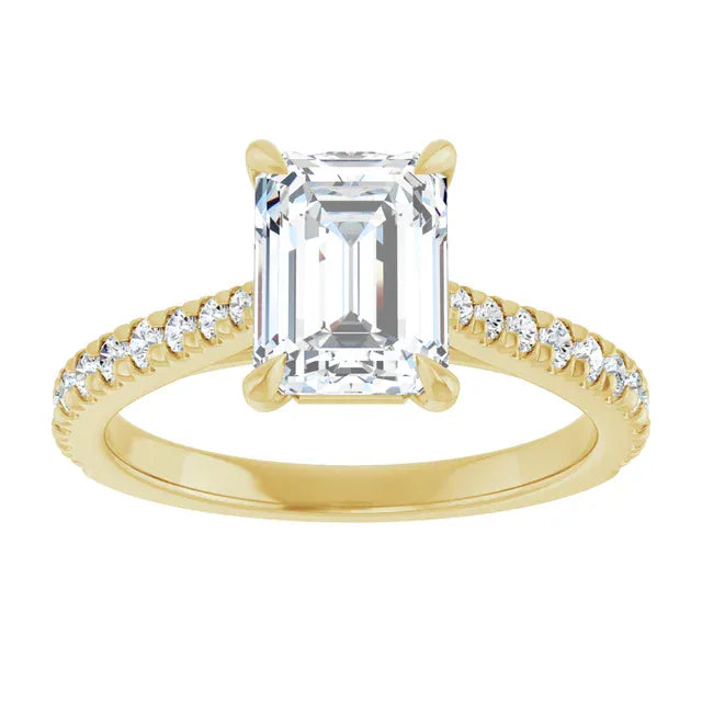 The Signature Cathedral Pavé Engagement Ring | Emerald | 2 ⅜ CTW