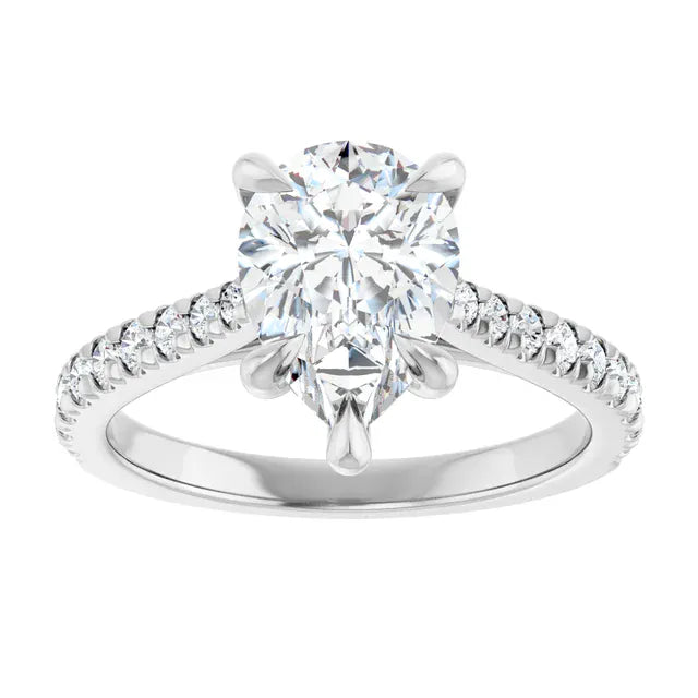 The Signature Cathedral Pavé Engagement Ring | Pear | 2 ⅜ CTW