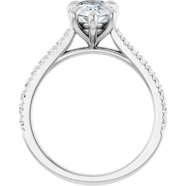 The Signature Cathedral Pavé Engagement Ring | Pear | 2 ⅜ CTW
