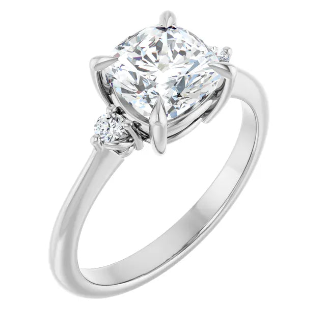 The Signature Side Stone Engagement Ring | Cushion | 2 ⅕ CTW